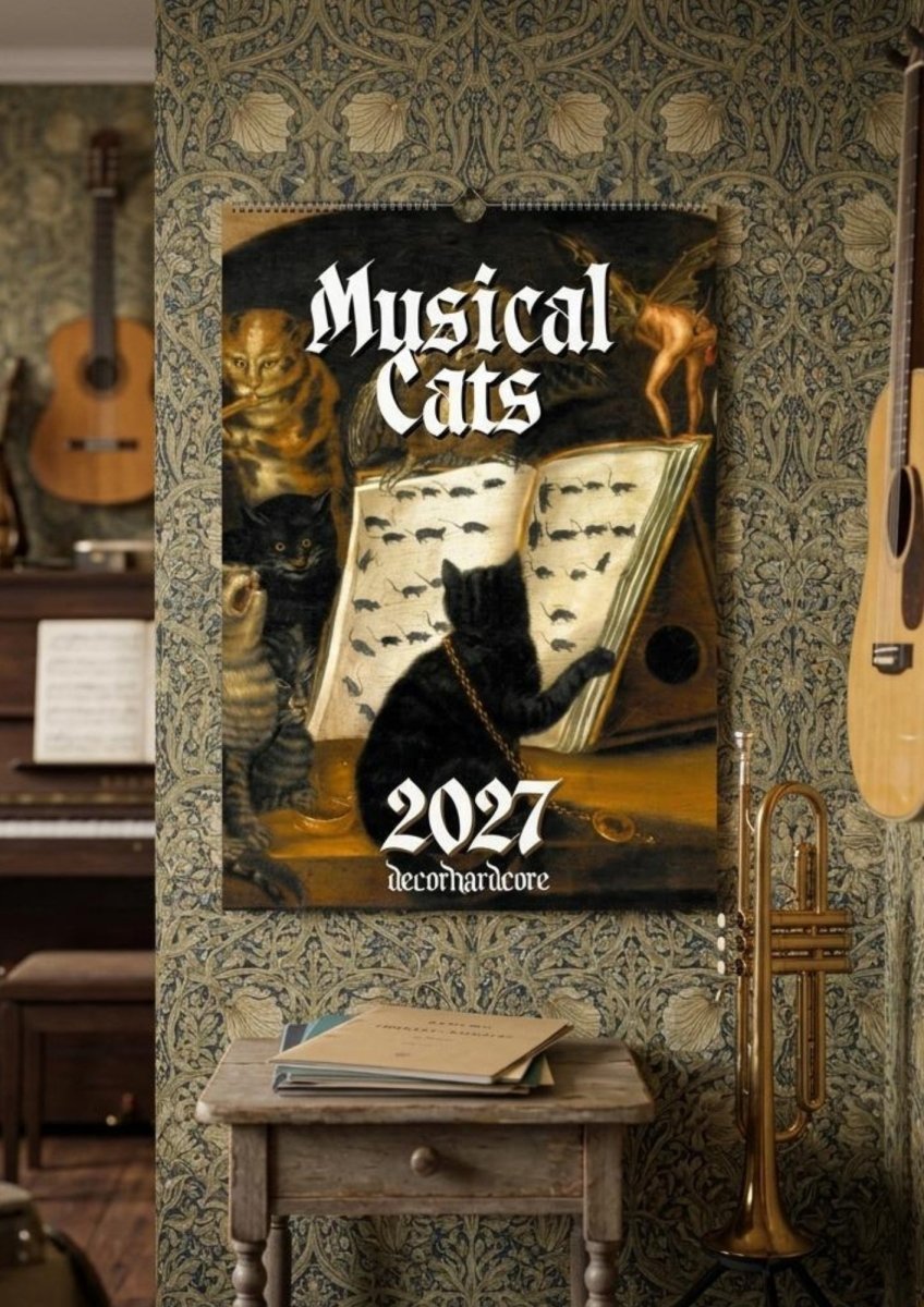 2027 Musical Cats Wall Calendar - DecorhardcorePrint Material