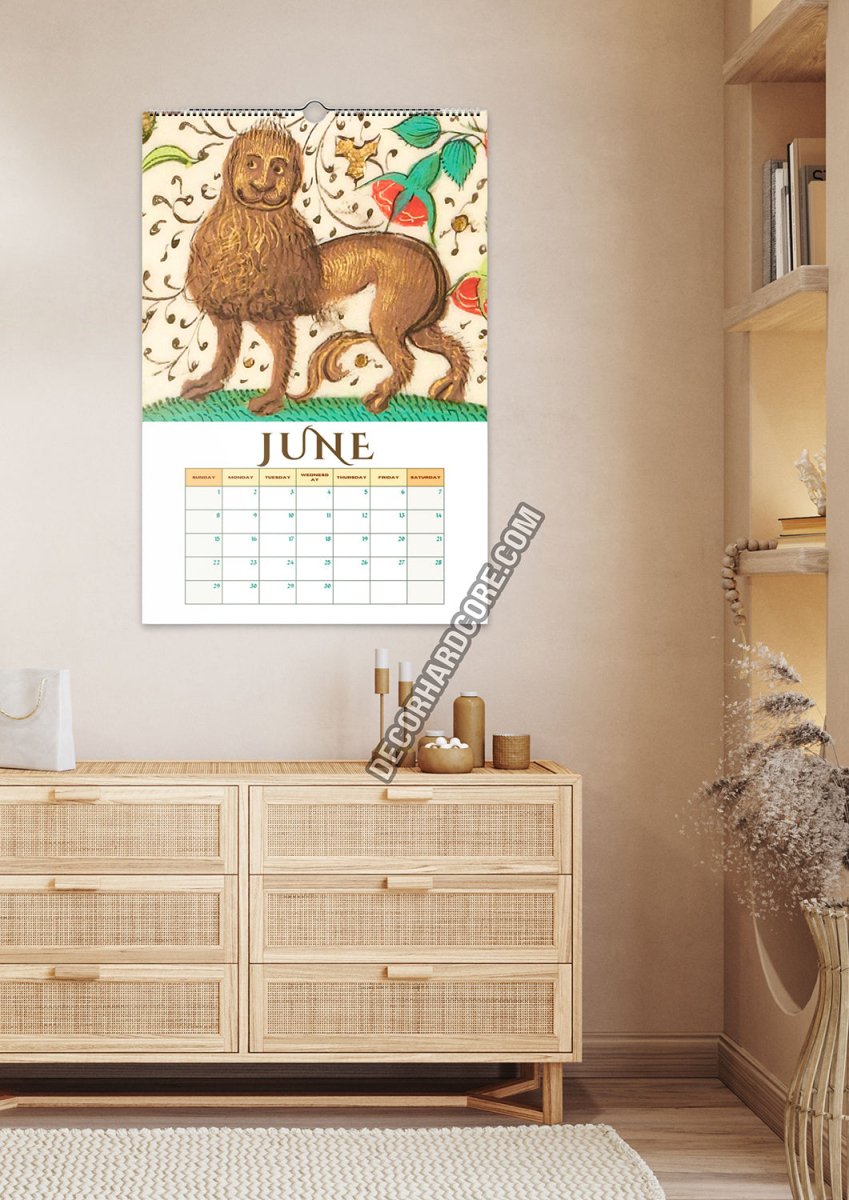 2025 Medieval Lions Wall Calendar - DecorhardcorePrint Material