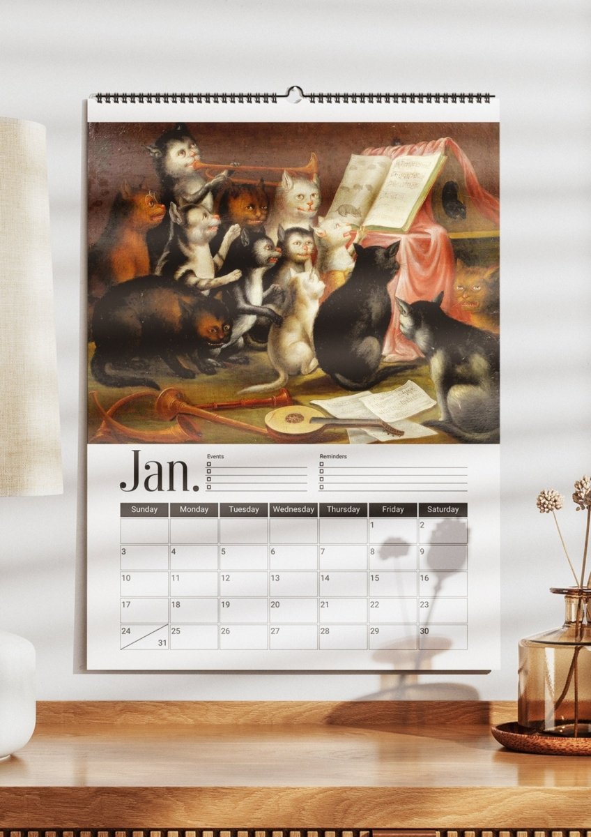2027 Musical Cats Wall Calendar - DecorhardcorePrint Material