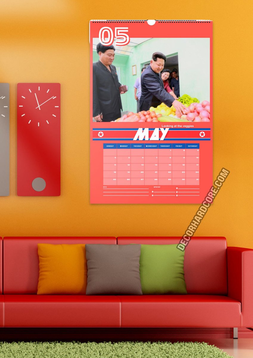 2025 Kim Jong Un Looking at Stuff Wall Calendar - DecorhardcorePrint Material