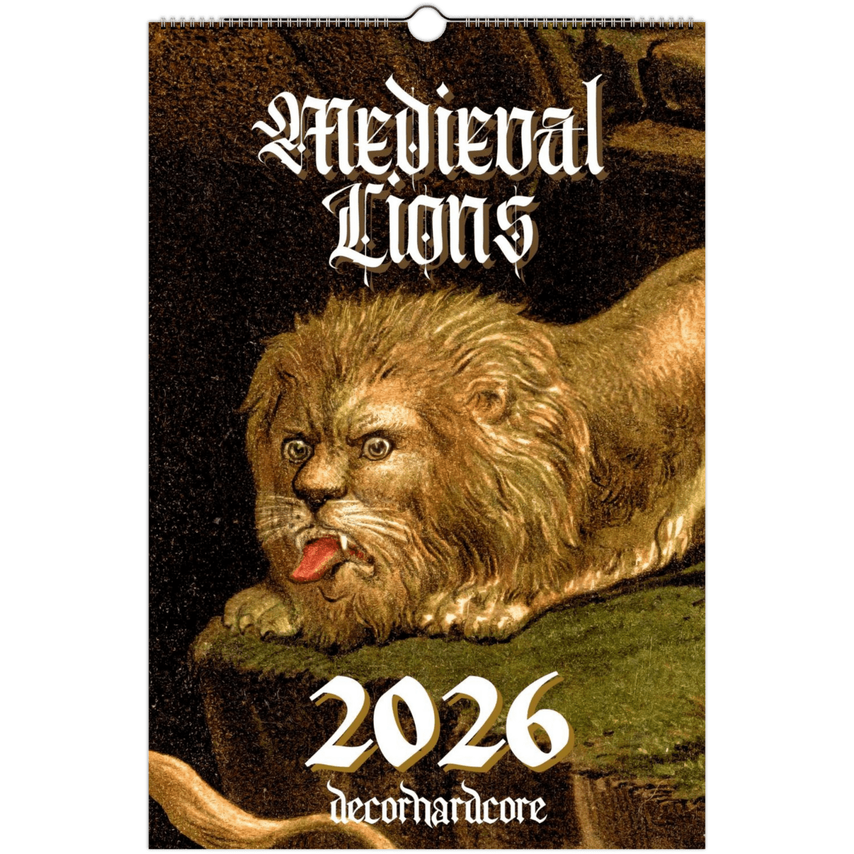 2026 Medieval Lions Wall Calendar - DecorhardcorePrint Material
