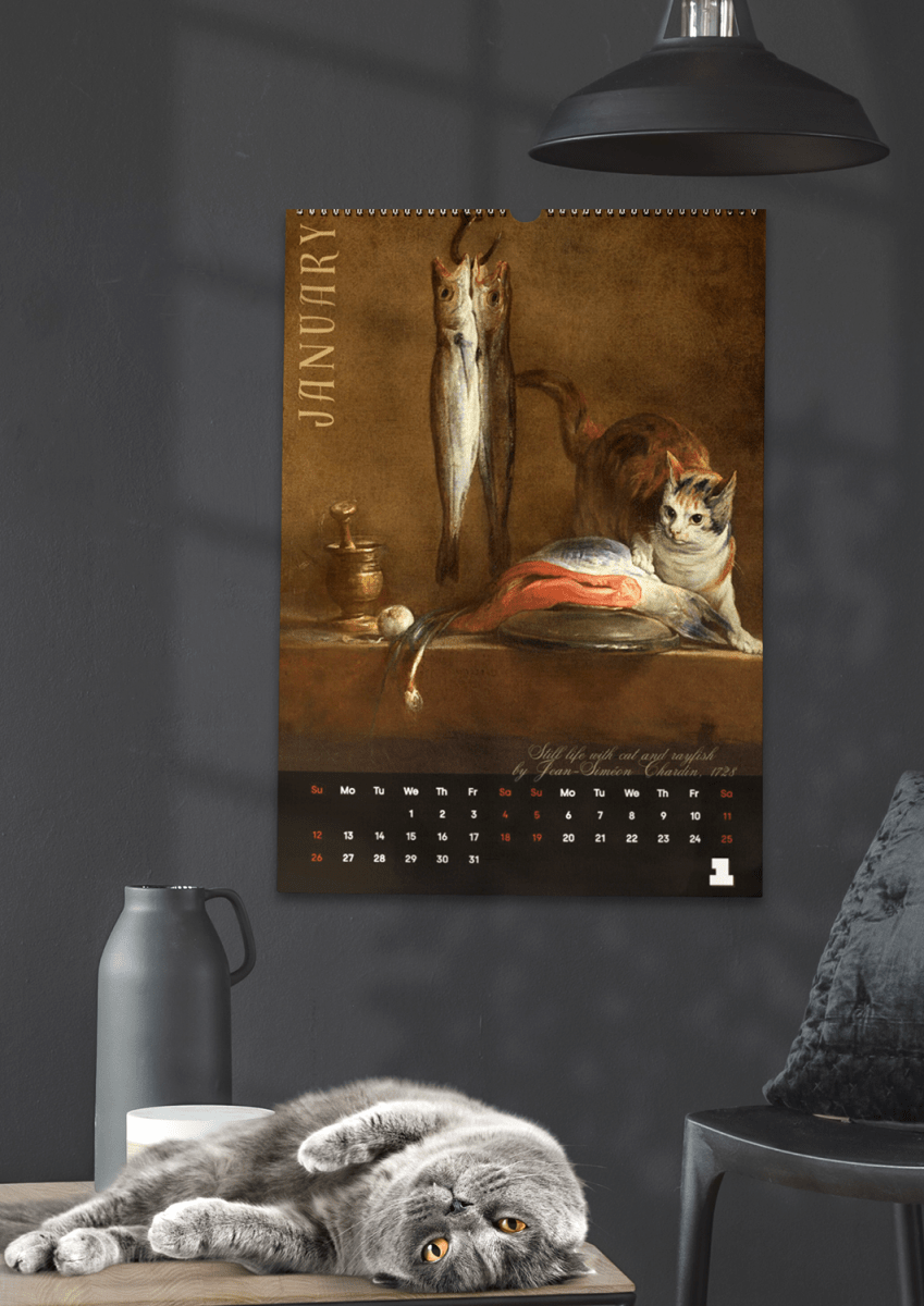 2025 Cats Stealing Food Wall Calendar - DecorhardcorePrint Material