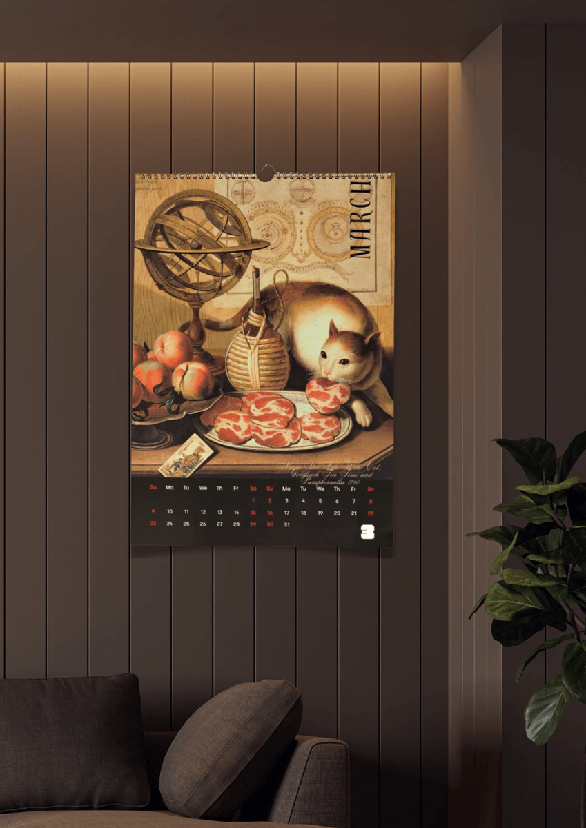 2025 Cats Stealing Food Wall Calendar - DecorhardcorePrint Material