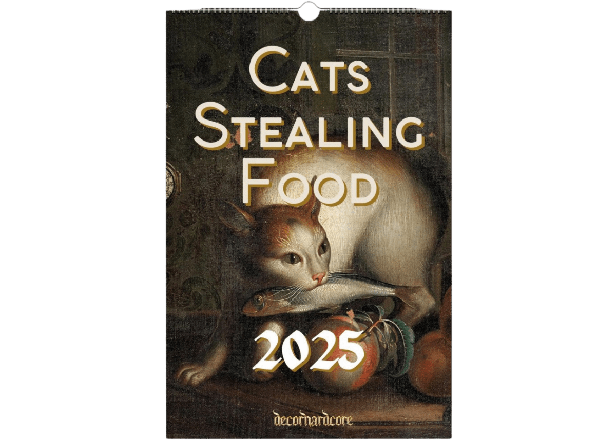 2025 Cats Stealing Food Wall Calendar - DecorhardcorePrint Material