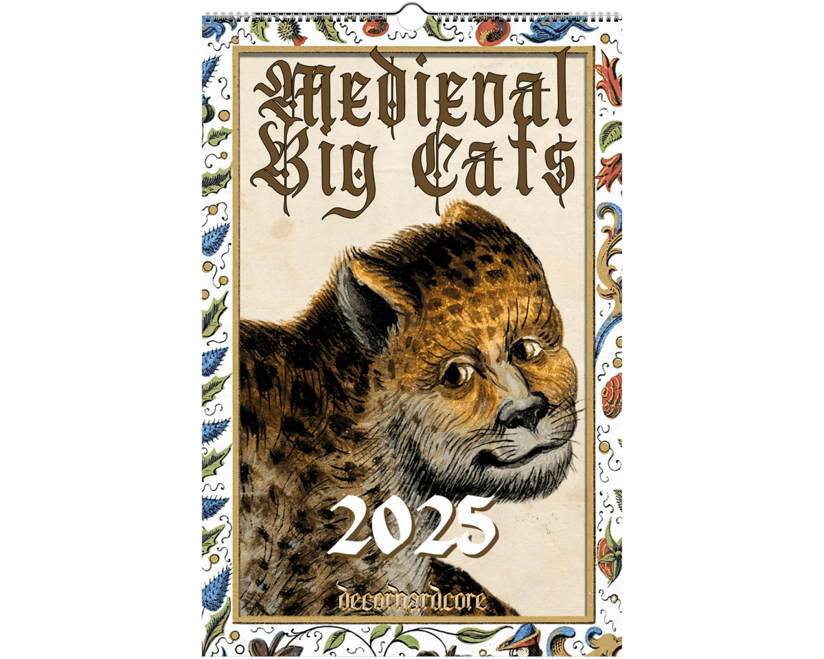 2025 Medieval Big Cats Wall Calendar - DecorhardcorePrint Material