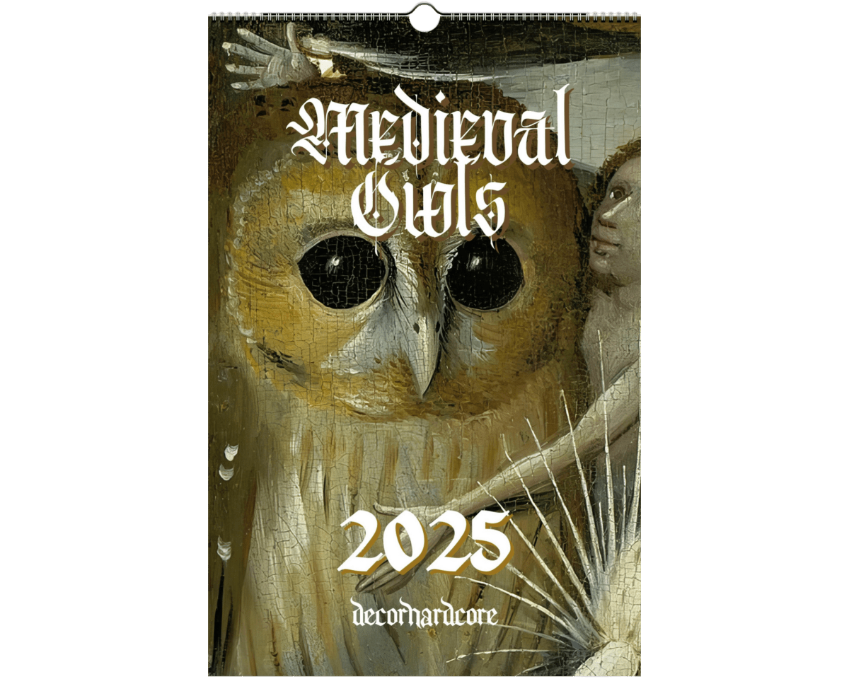 2025 Medieval Owls Calendar - DecorhardcorePrint Material