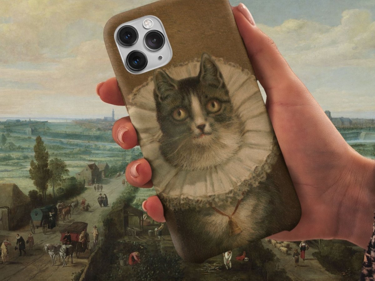 The Widow Cat with Collar iPhone case - DecorhardcorePrint Material