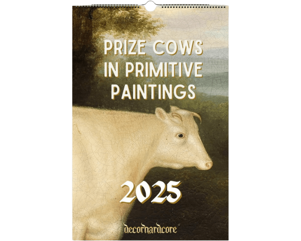 2025 Prize Cows in Primitive Paintings Wall Calendar. - DecorhardcorePrint Material