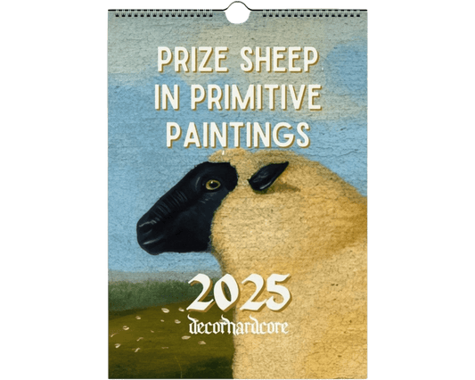 2025 Prize Sheep in Primitive Paintings Wall Calendar - DecorhardcorePrint Material