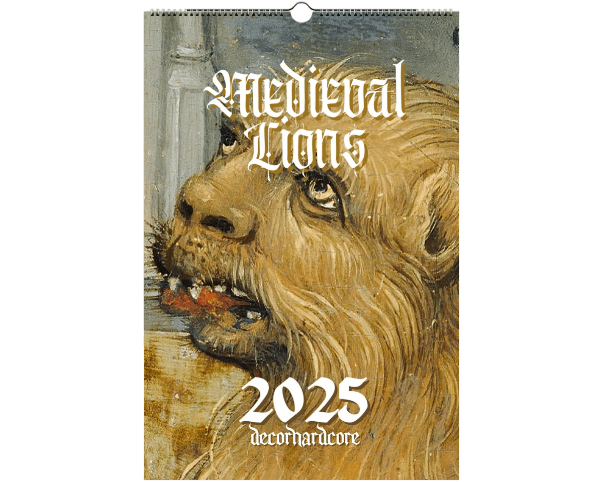 2025 Medieval Lions Wall Calendar - DecorhardcorePrint Material