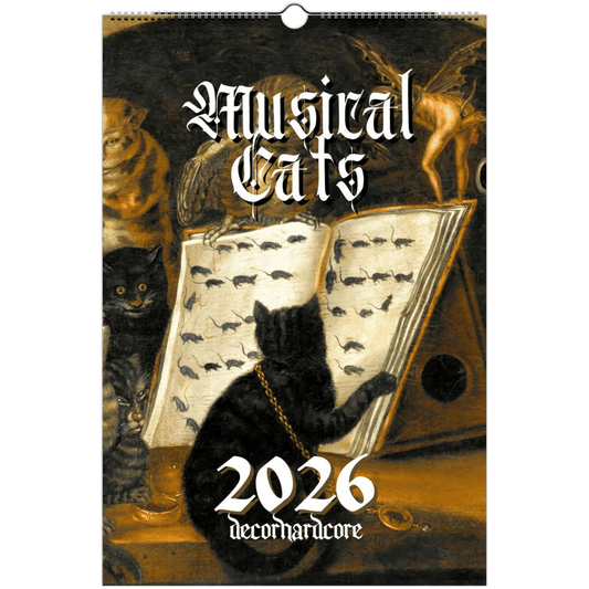 2026 Musical Cats Wall Calendar - DecorhardcorePrint Material