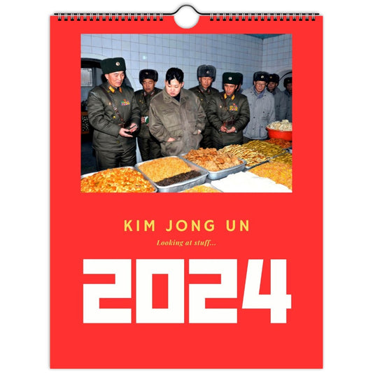 Kim Jong Un Looking at Stuff 2024 Wall Calendar