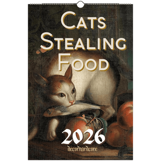 2026 Cats Stealing Food Wall Calendar - DecorhardcorePrint Material