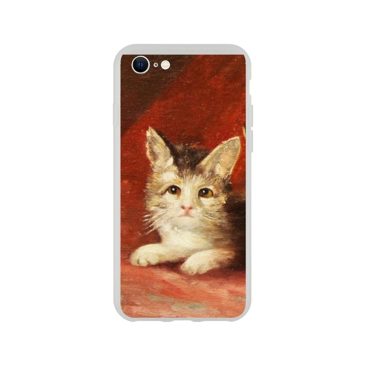 Cursed Cat Painting iPhone Case - DecorhardcorePrint Material