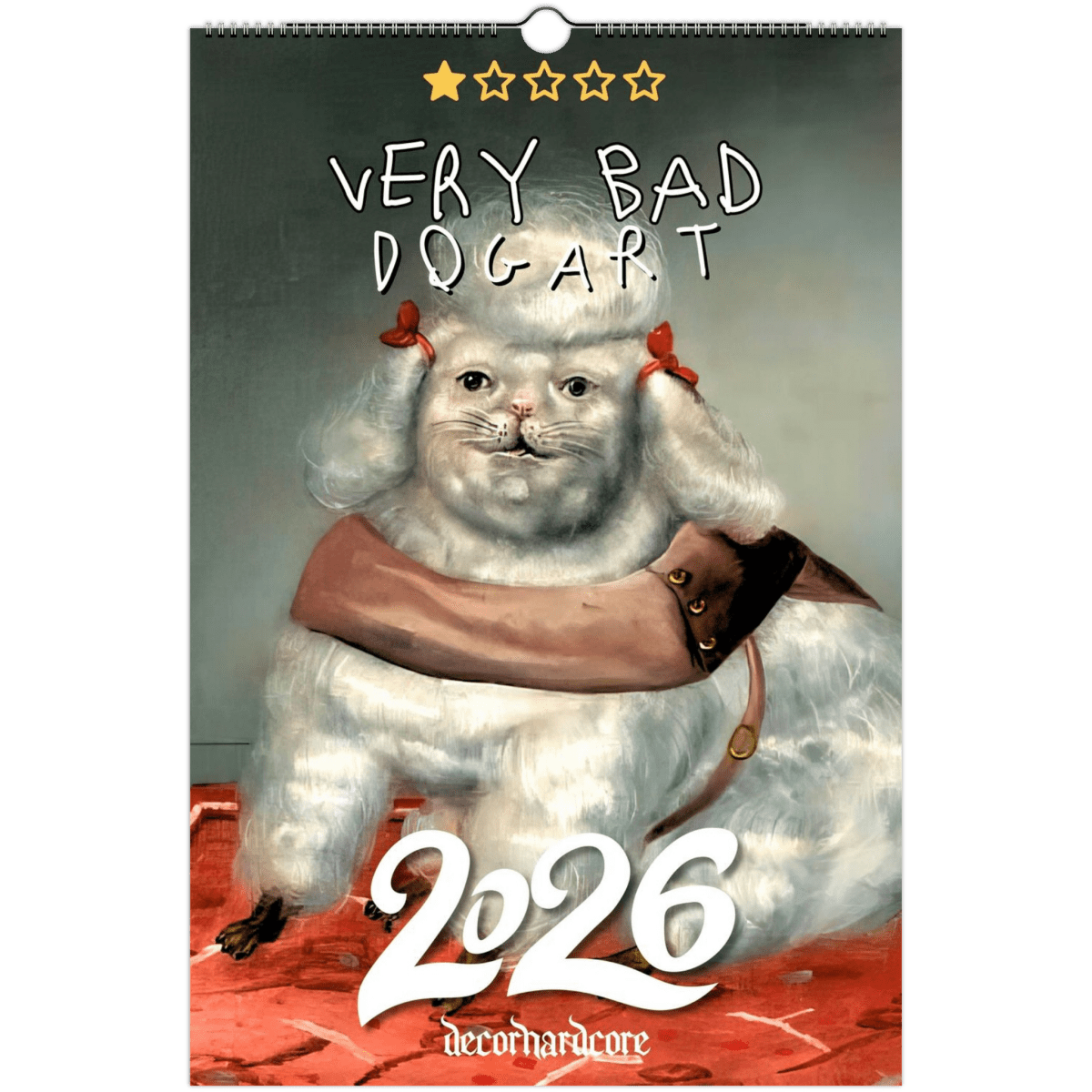 Very Bad Dog Art Wall Calendar 2026 - DecorhardcorePrint Material