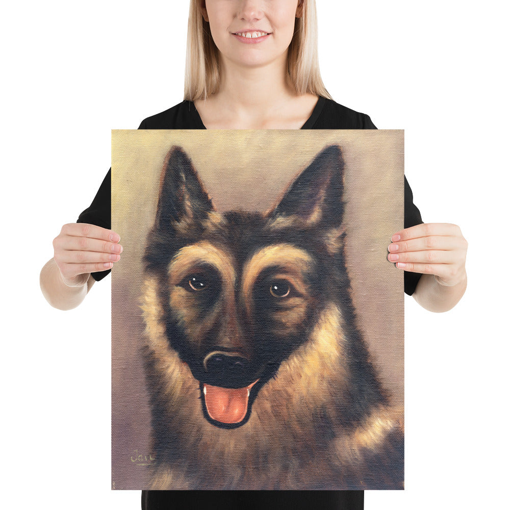 Cursed German Shepherd Portrait Painting Print