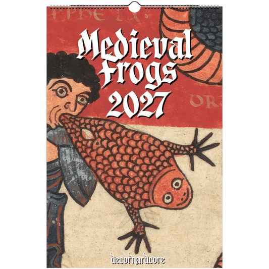 2027 Medieval Frogs Calendar, Funny Illuminated Manuscript Bird Art Planner, Creepy Marginalia oddities & curiosities Novelty Gift - DecorhardcorePrint Material