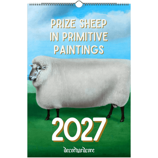 2027 Prize Sheep in Primitive Paintings Wall Calendar - DecorhardcorePrint Material