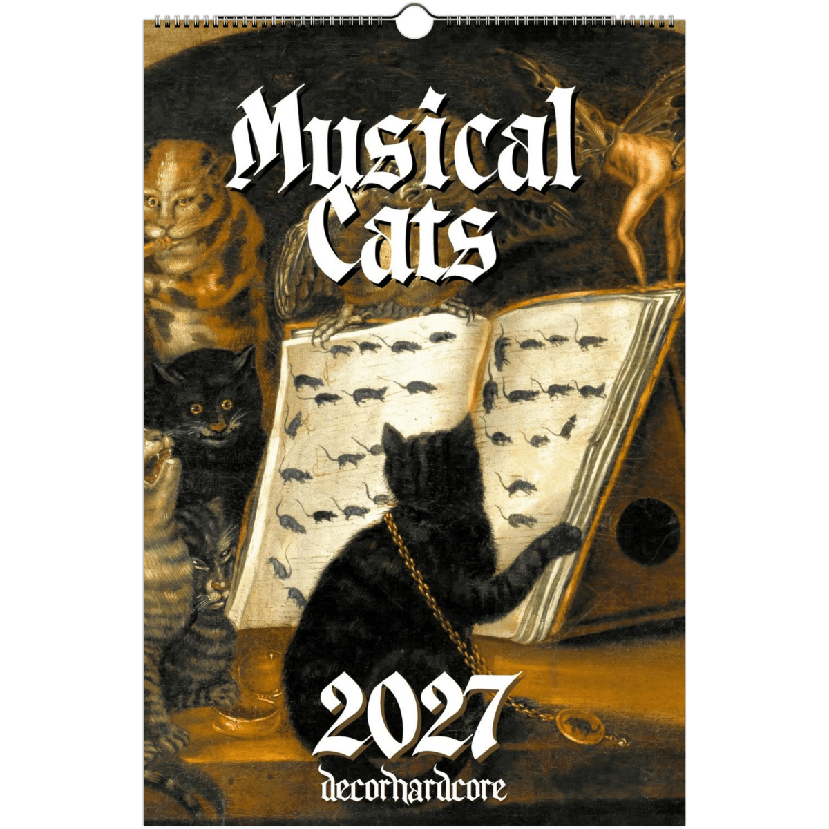 2027 Musical Cats Wall Calendar - DecorhardcorePrint Material