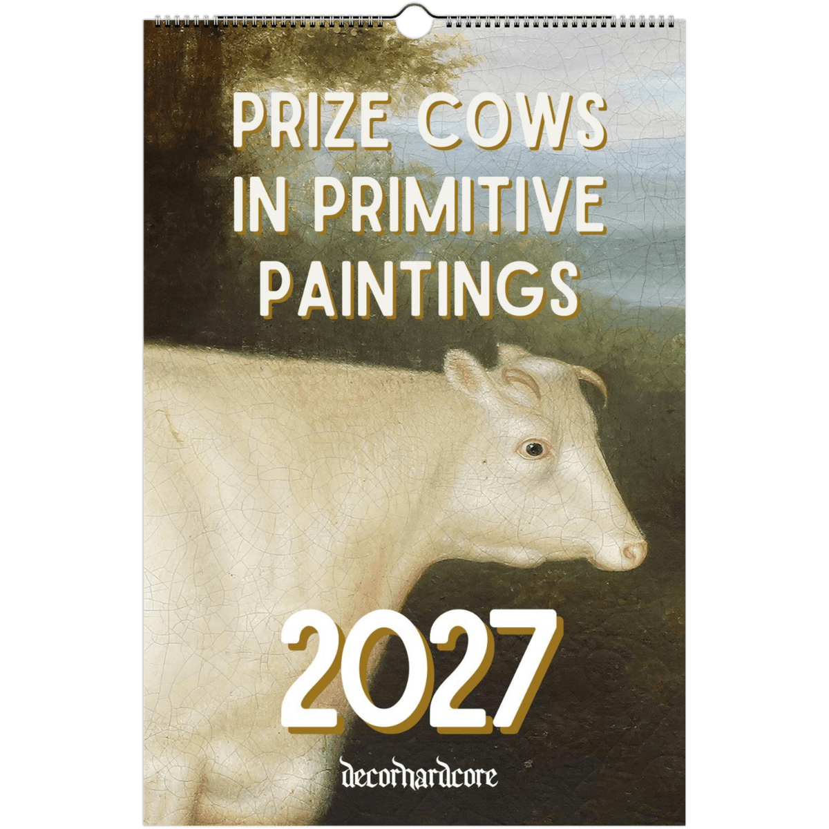 2027 Prize Cows in Primitive Paintings Wall Calendar. - DecorhardcorePrint Material